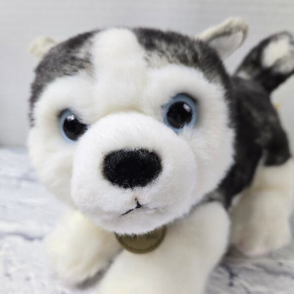 Miyoni Tots Aurora Realistic Husky Wolf Pup Plush Blue Eyes April 2024 10 inch - Picture 2 of 16